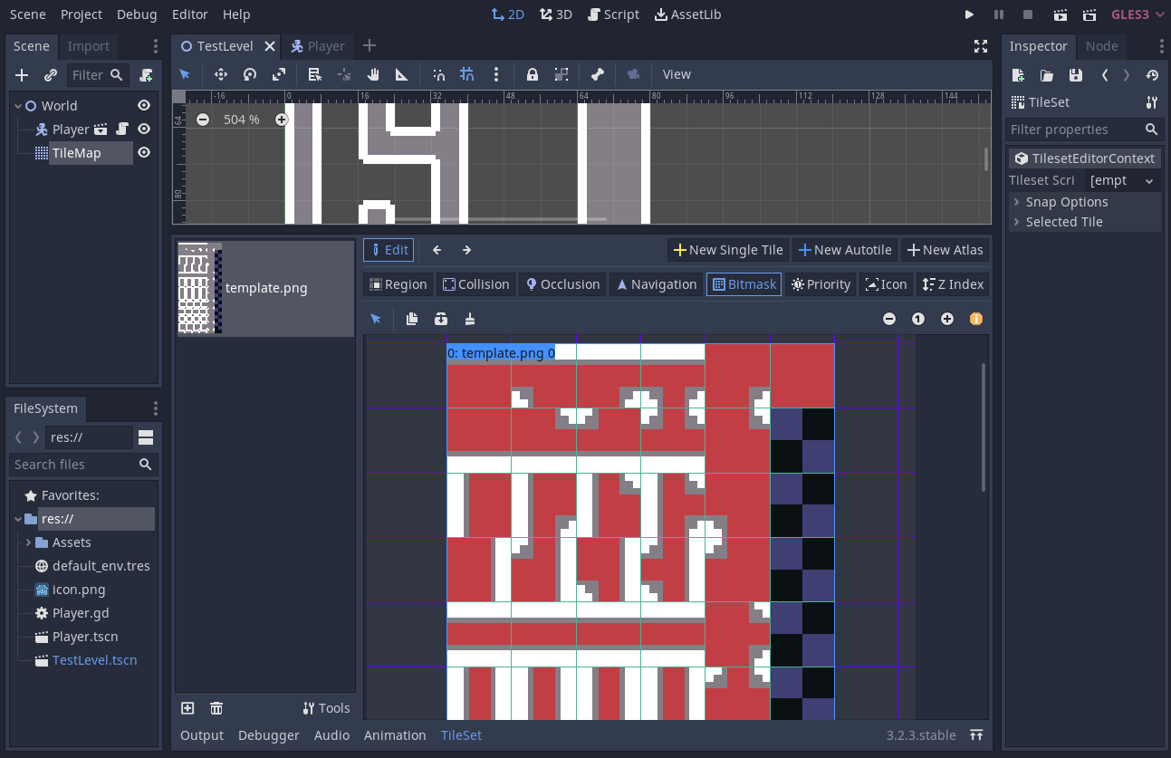 此项目中对应 tile set 的 bitmask